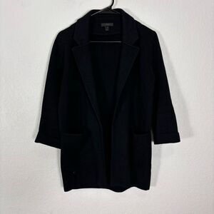 J. Crew Black Wool Blend Open Blazer Cardigan Sweater Jacket Size XS